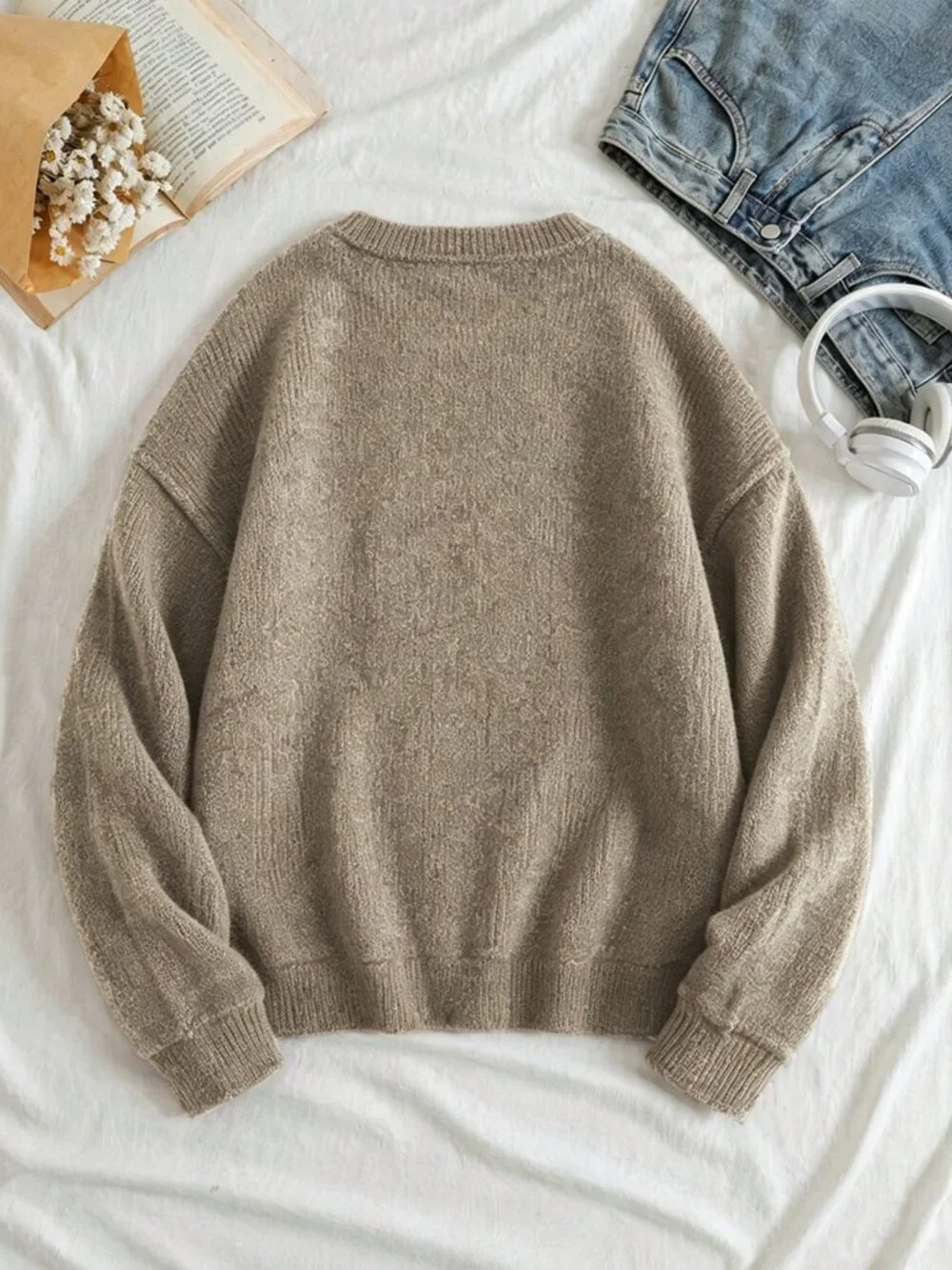 Khaki Casual Women's Regular Pullover